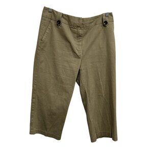 D.F.A. New York Womens Khaki Capri Pants Size 10 Casual Stretch Cotton Blend